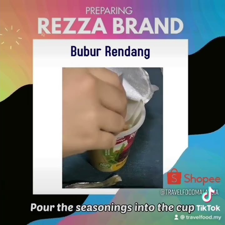 Rezza Brand Instant Porridge just add hot water available in 8 other menus Bubur Rendang Mi Kari dll