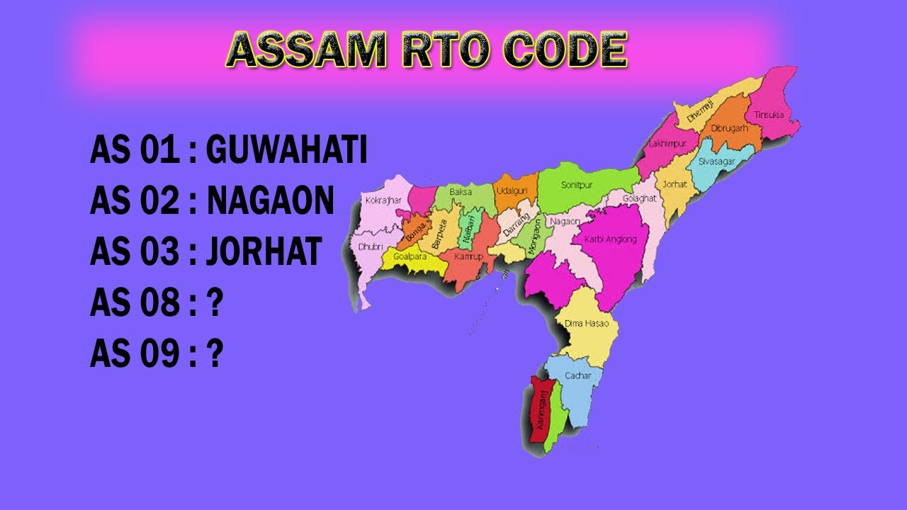 All Assam Rto Code Assam RTO Codes for Ve,hicles Registration || Vehicles Registration ...