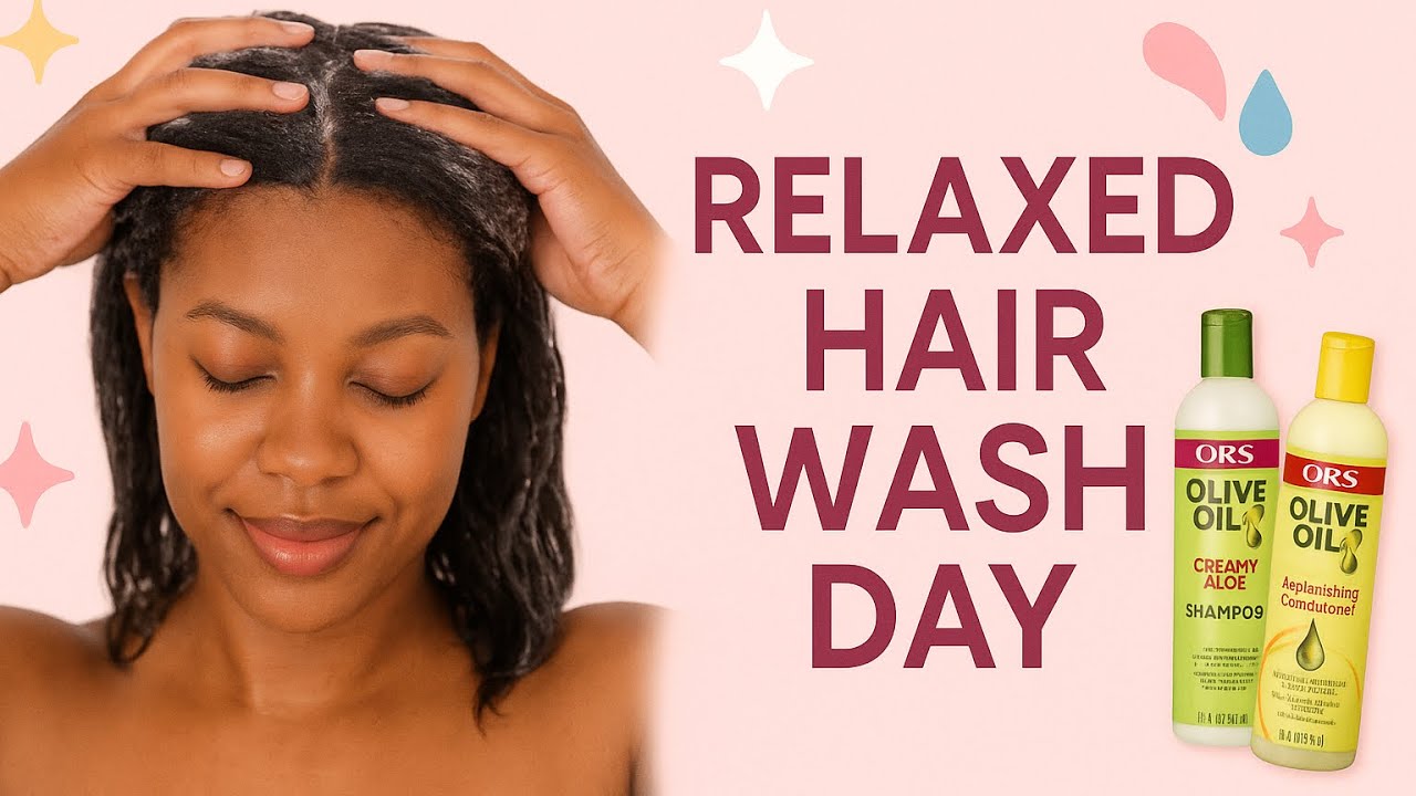 My Ultimate Relaxed Hair Wash Day Routine | ORS Products for Healthy ...