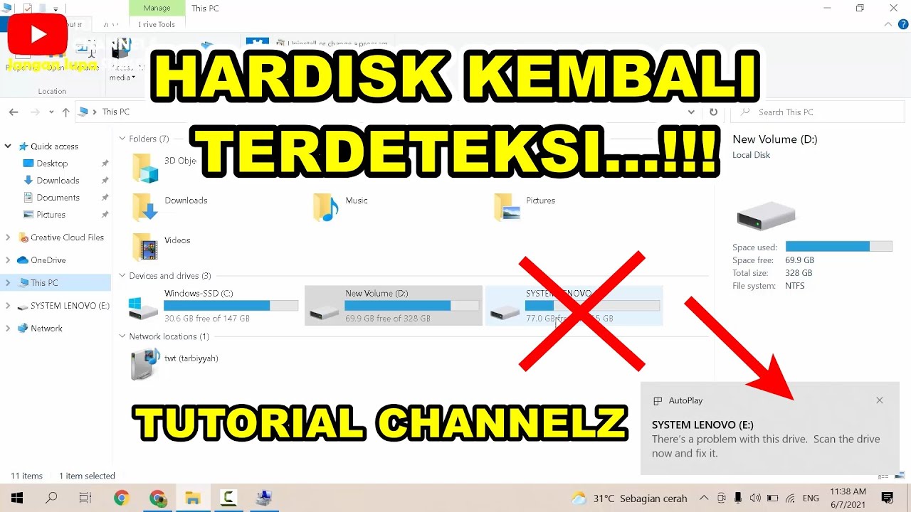 Hardisk Eksternal Tidak Terbaca Tapi Menyala oleh Tutorial Channelz