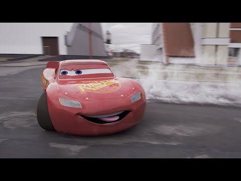 Drift Disney Cars Lightning McQueen in Real Life on Road