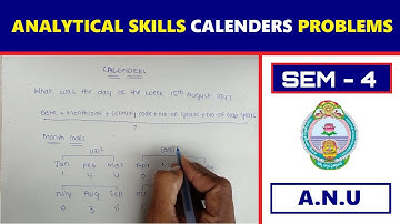 Degree 4th semester Analytical skills Calenders in telugu