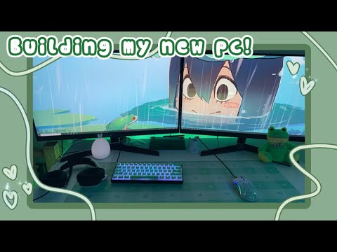 Building A Gaming Pc + Desk Tour / Sage Green Pc, Semi-Green, Aesthetic -  Youtube
