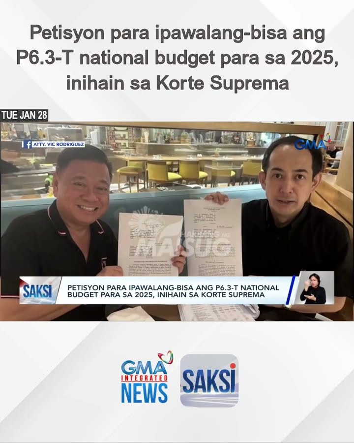 Petisyon para ipawalang-bisa ang P6.3-T national budget para sa 2025, inihain sa Korte... | Saksi