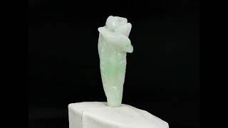 Green Jadeite Jade Handcraft Chinese Cabbage Carving Unheated Natural Burma (Myanmar) - 62.85 ct - USJ00102 - Certificate