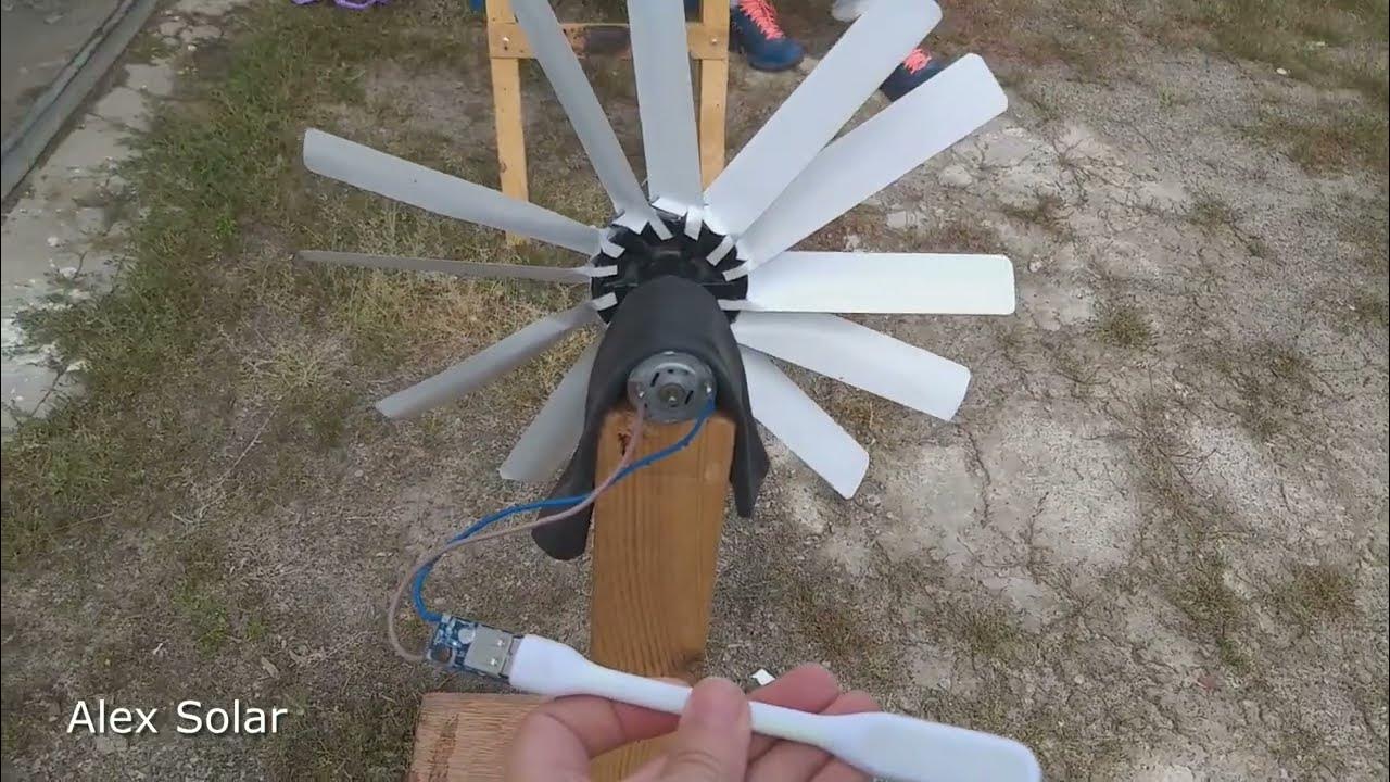 DIY Wind Turbine Generator. Charging the power bank battery YouTube