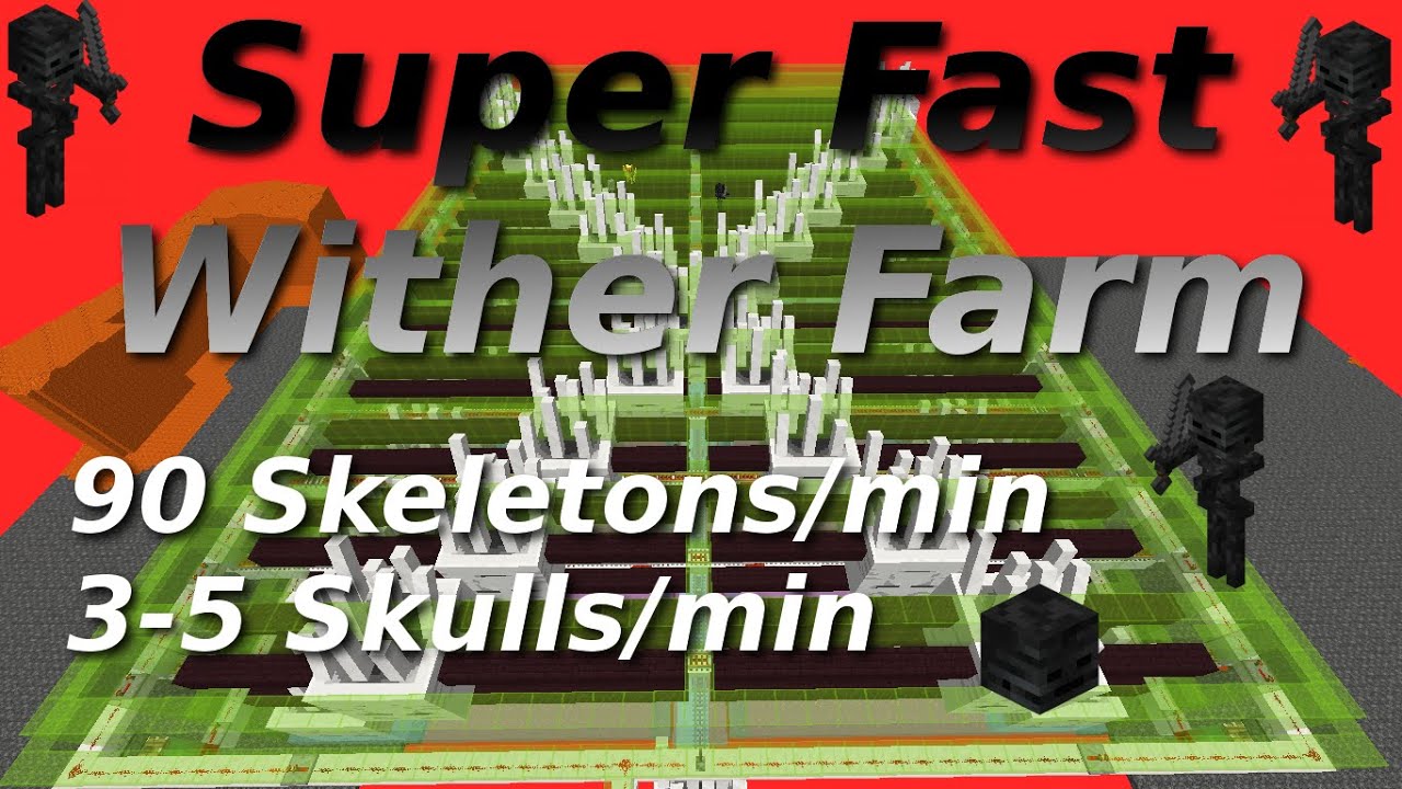 Fastest Wither Skeleton Farm That Works in ALL VERSIONS (3.2-5.2 Skulls