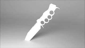 Military Knife Blender Timelapse Model