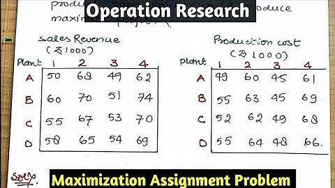 1. Maximization Assignment problem | Operation Research | Hindi
