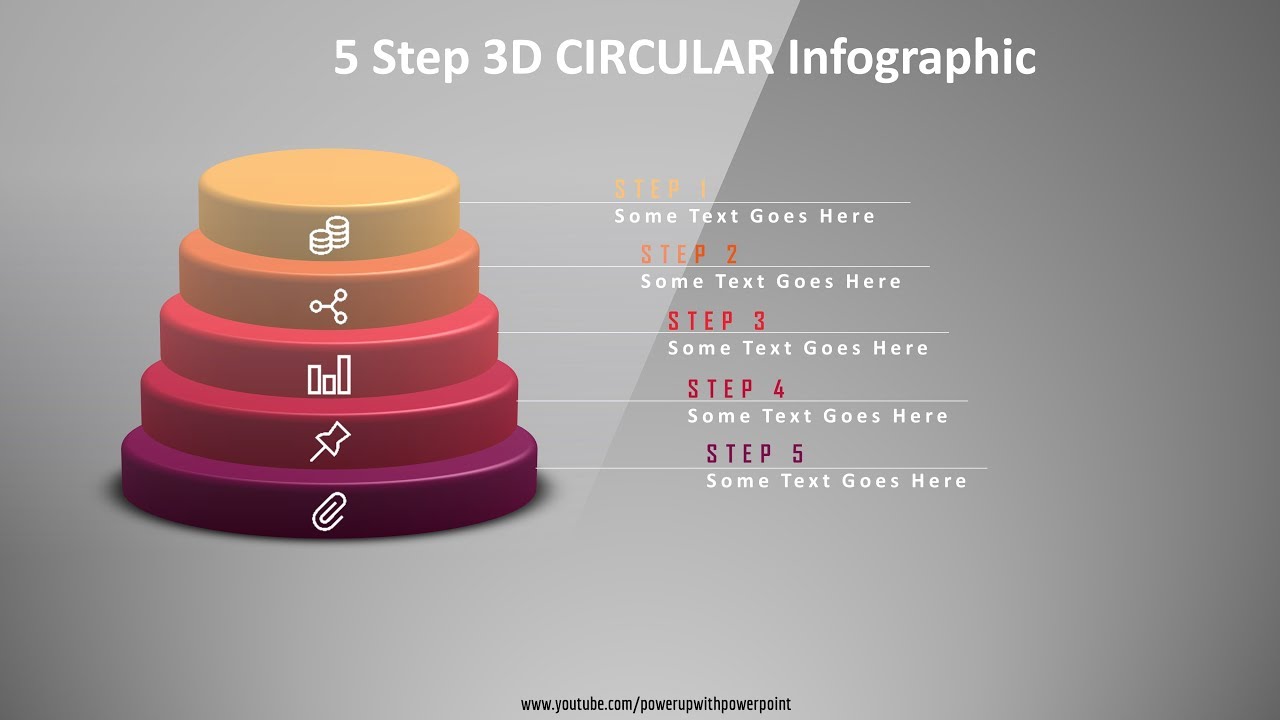 8.Create 5 step 3D CIRCULAR infographic|PowerPoint Presentation|Graphic Design|Free Template