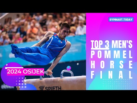 Top 3 in Men's Pommel Horse Final - 2024 Osijek Gymnastics World Challenge Cup