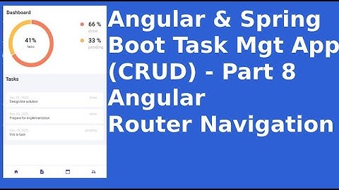 Angular Router Navigation Part 8 -  Angular & Spring Boot Task Mgt App (CRUD) - Part 8