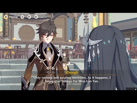 GENSHIN IMPACT 7.1 - MEET MR ZHONGLI WALKING AROUND AT YILONG WHARF CUTSCENE (ENDING)