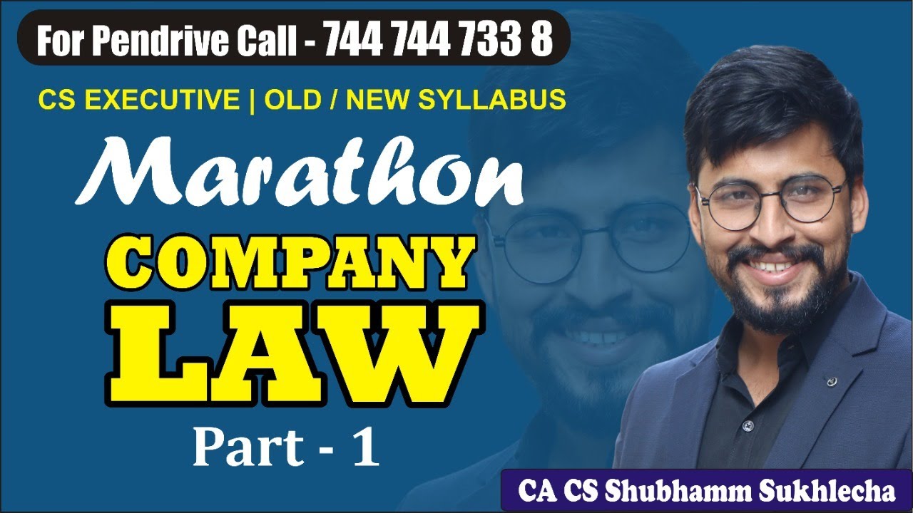 Company law Marathon part 1 By CA CS Shubham sukhlecha - YouTube