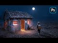 Village Night - Photoshop Manipulation Tutorial Processing