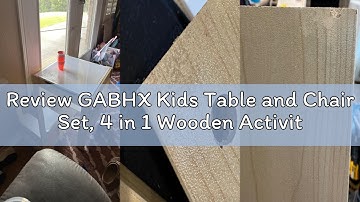Review GABHX Kids Table and Chair Set, 4 in 1 Wooden Activity Table with Bookshelves and Storage Dra