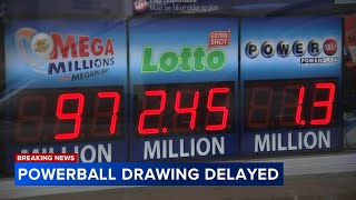 Record-tying $1.3 billion Powerball jackpot drawing delayed