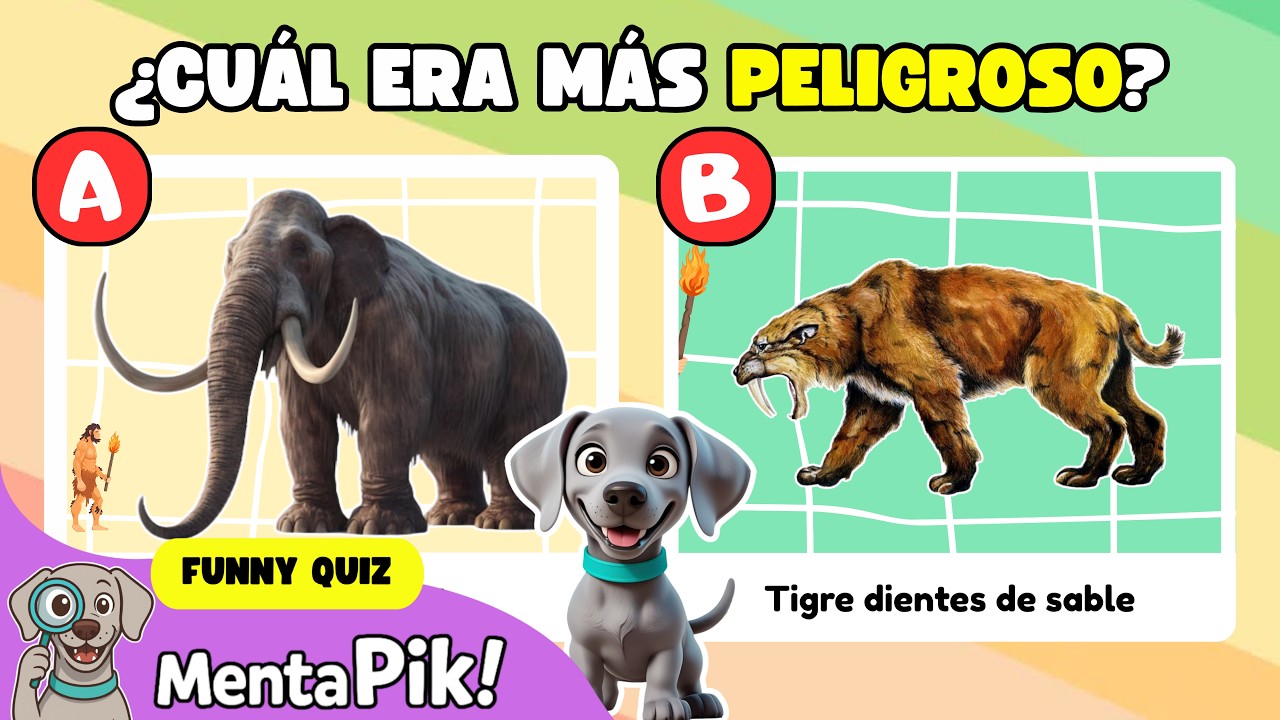 🦴¿Cuáles vivieron con los humanos? ANIMALES PREHISTÓRICOS | Quiz para niños 🦖