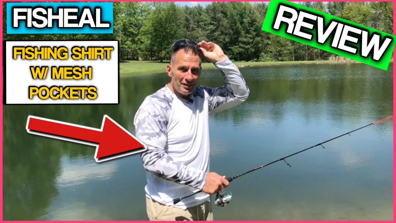 FISHEAL Men's Camo Long Sleeve Fishing Shirts with Zip Pocket   Mesh Sides Performance UPF 50+ UV