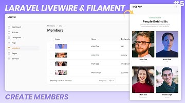 Laravel livewire & filament Web App | #6 Create Members | Backend | PHP Tech Life Hindi