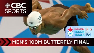 Josh Liendo sets Canadian record in 100m butterfly, qualifies for Paris 2024 | CBC Sports