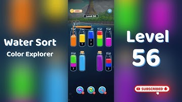 🎮 Water Sort Color Explorer Level 56 Walkthrough | SolutionGuruji 🌍