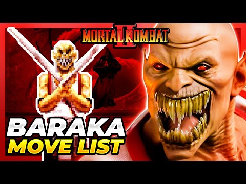 Mortal Kombat 2 - Baraka Move List 