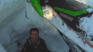 Brian crashes sled