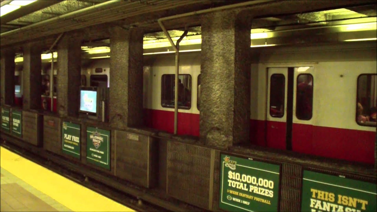 MBTA Boston T Red Line Inbound Train Arriving Departing South mbta-boston-t-red-line-inbound-train-arriving-departing-south