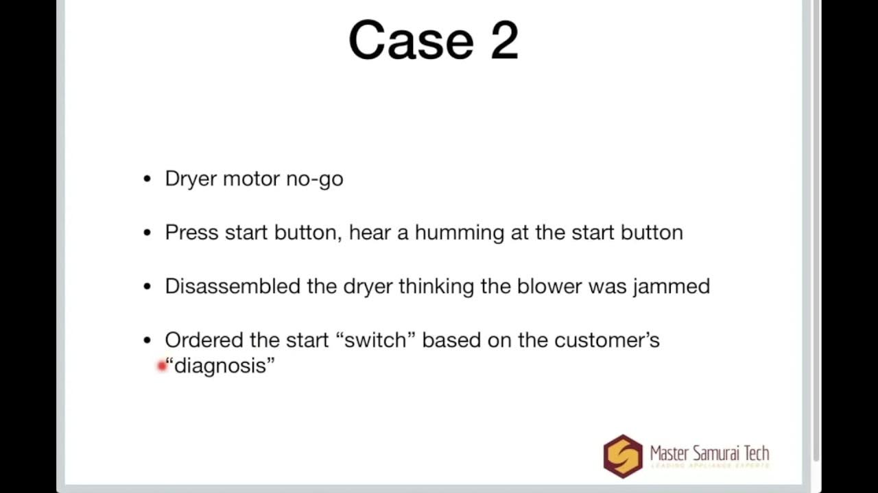 Whirlpool dryer start button hums when pressed, motor nogo appliance