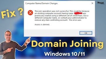 The join operation was not successful || How to fix domain joining error windows 10 / 11