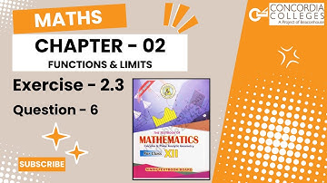 Exercise 2.3 Question 6 | Functions & Limits |Class 12 Maths Chapter 2 | Sindh Board | Urdu/hindi