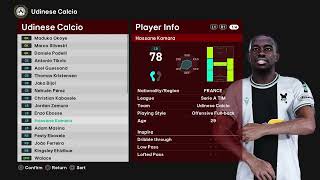 UDINESE 2023/2024 Full Facepack PES 2021-SPFL2023