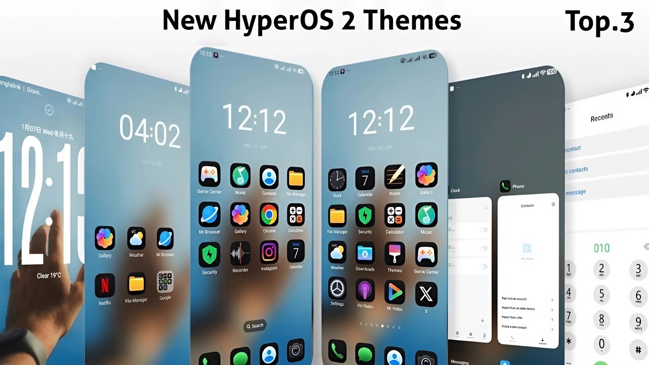 3 новые темы оформления центра управления HyperOS 2 для Xiaomi, Redmi, Poco | 3 лучшие темы Hyper...