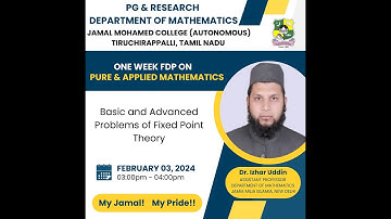 A One Week Faculty Development Programme on Pure and Applied Mathematics - (03-02-2024)