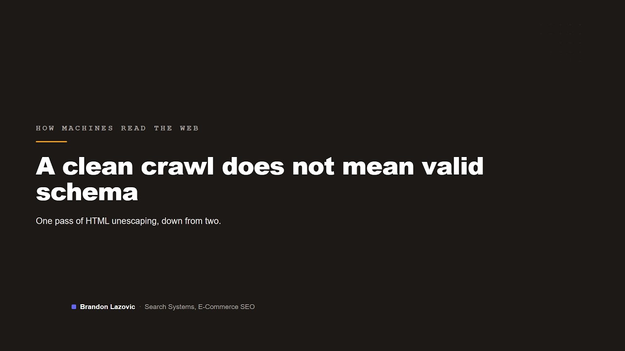 Video thumbnail: Google's Crawlers Download JSON, They Don't Parse It