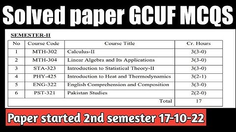 Solved past papers BS Math semester 2 Gcuf Main campus sub campus affiliated colleges Mathskillsets