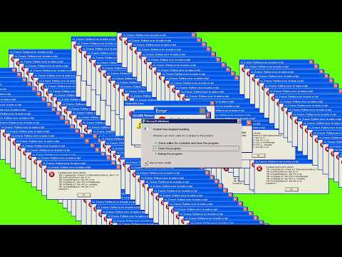 GREEN SCREEN Windows XP Error   VIRUS ERROR ☢   FOOTAGE   SOUND