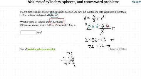Mod 5 Top 2 - Volume of cylinders, spheres, and cones word problems