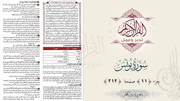 القرآن تدبر وعمل : سورة يونس ، جزء 11 ، صفحة / 212 / د. ماهر ياسين الفحل