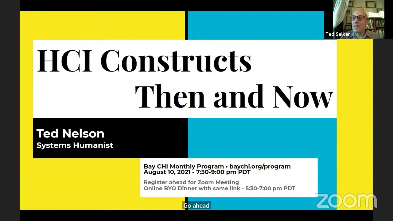 Ted Nelson talk to BAYCHI, 10 Aug 2021