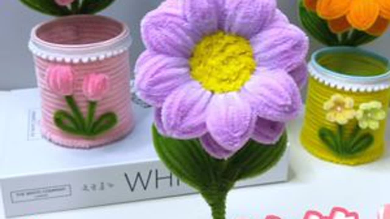 向日葵笔筒 花朵部分教程#扭扭棒的100种玩法 #扭扭棒 #手工diy #手工制作#爱手工爱生活