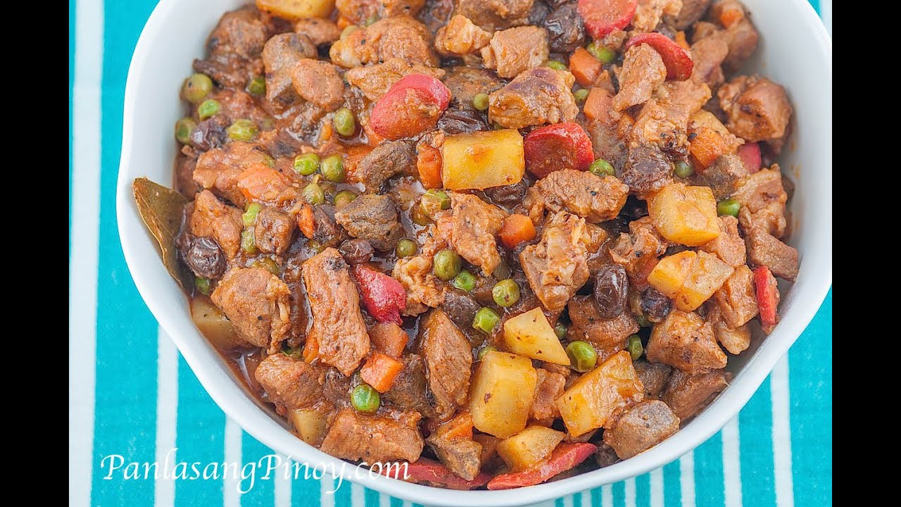 Menudo with Raisins and Green Peas | Panlasang Pinoy