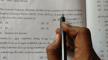 the LCM of two numbers is 6 times of their HCF if the HCF is 12 and one number 36 the other number