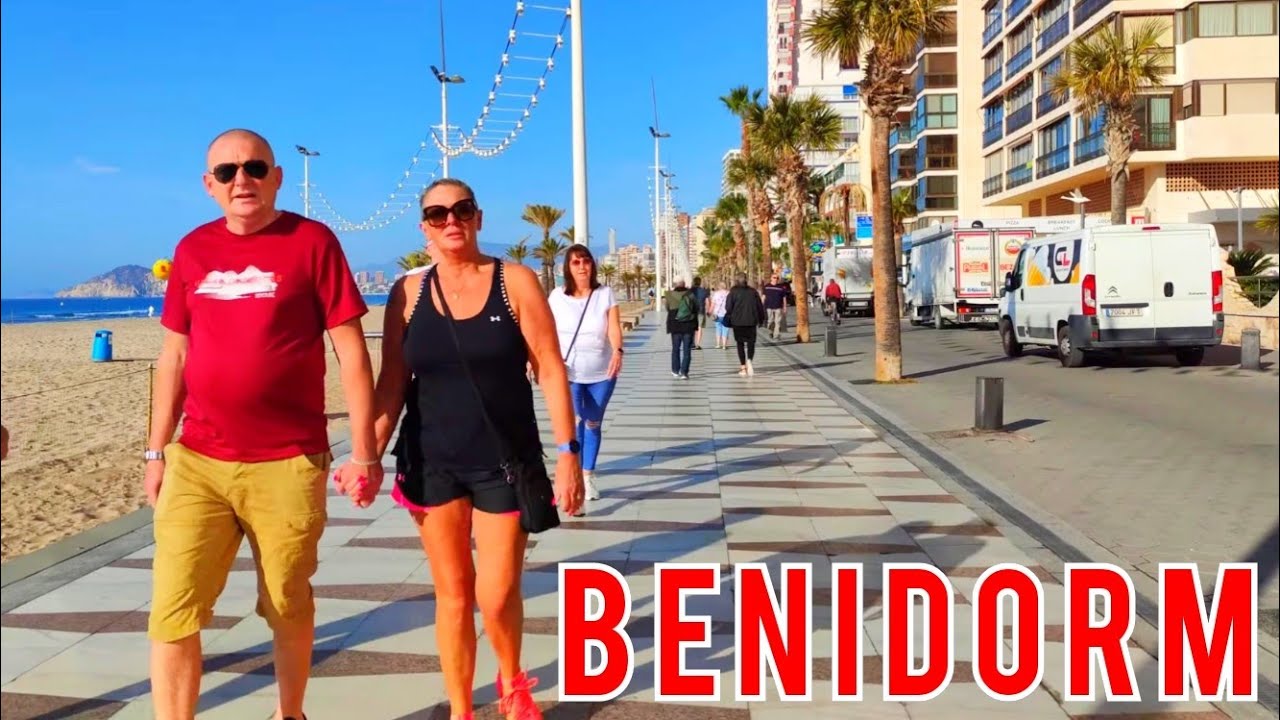 BENIDORM 🇪🇦 LEVANTE BEACH FEBRUARY 2022 Costa Blanca SPAIN Walking Tour 4K
