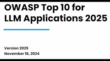 [閒聊系列] OWASP Top 10 for LLM 2025 總結