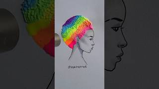 Diy Rainbow Hair 🌈 Using Puffy Paint Pens #Art #Artwork #Artist #Diy #Draw #Drawing #Painting