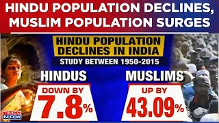 Hindus Population Decreases By 7.8%, Muslim Population Increases By 43.09% Between 1950 To 2015