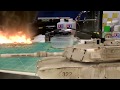 Tank destroys helicopter - trouble on the model table Tank destroys helicopter - trouble on the model table