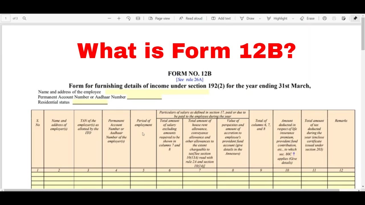 what-is-form-12-b-how-to-fill-12-b-form-furnish-tds-detail-youtube